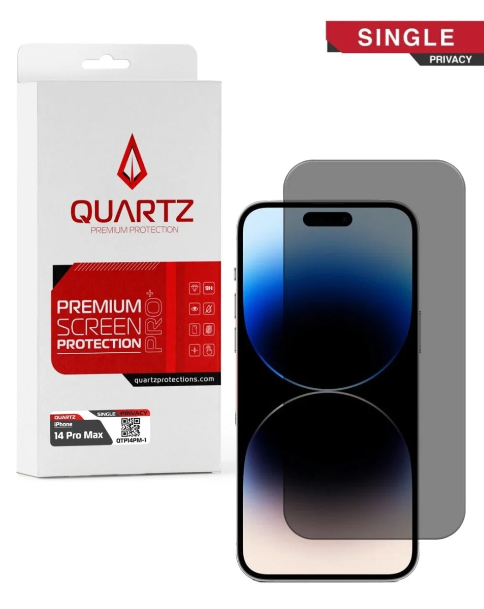 QUARTZ Privacy Tempered Glass for iPhone 14 Pro Max (Single Pack)