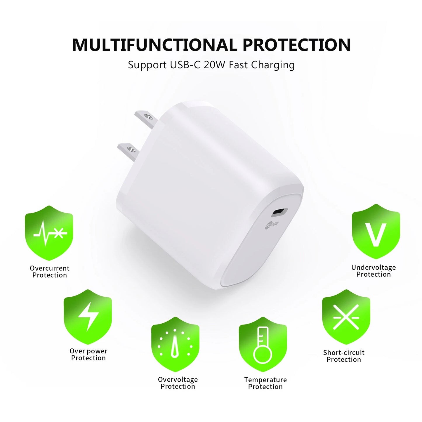 Esoulk USB C Wall Adapter (20W) (WHITE)