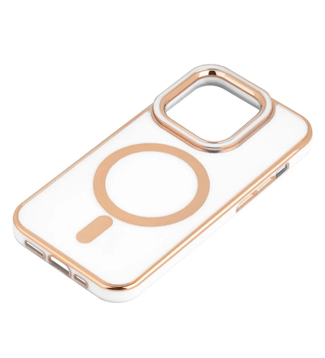 For Apple iPhone 14 Pro Max - TPU Impact Rugged MagSafe Cover Case w/Gold Bumper