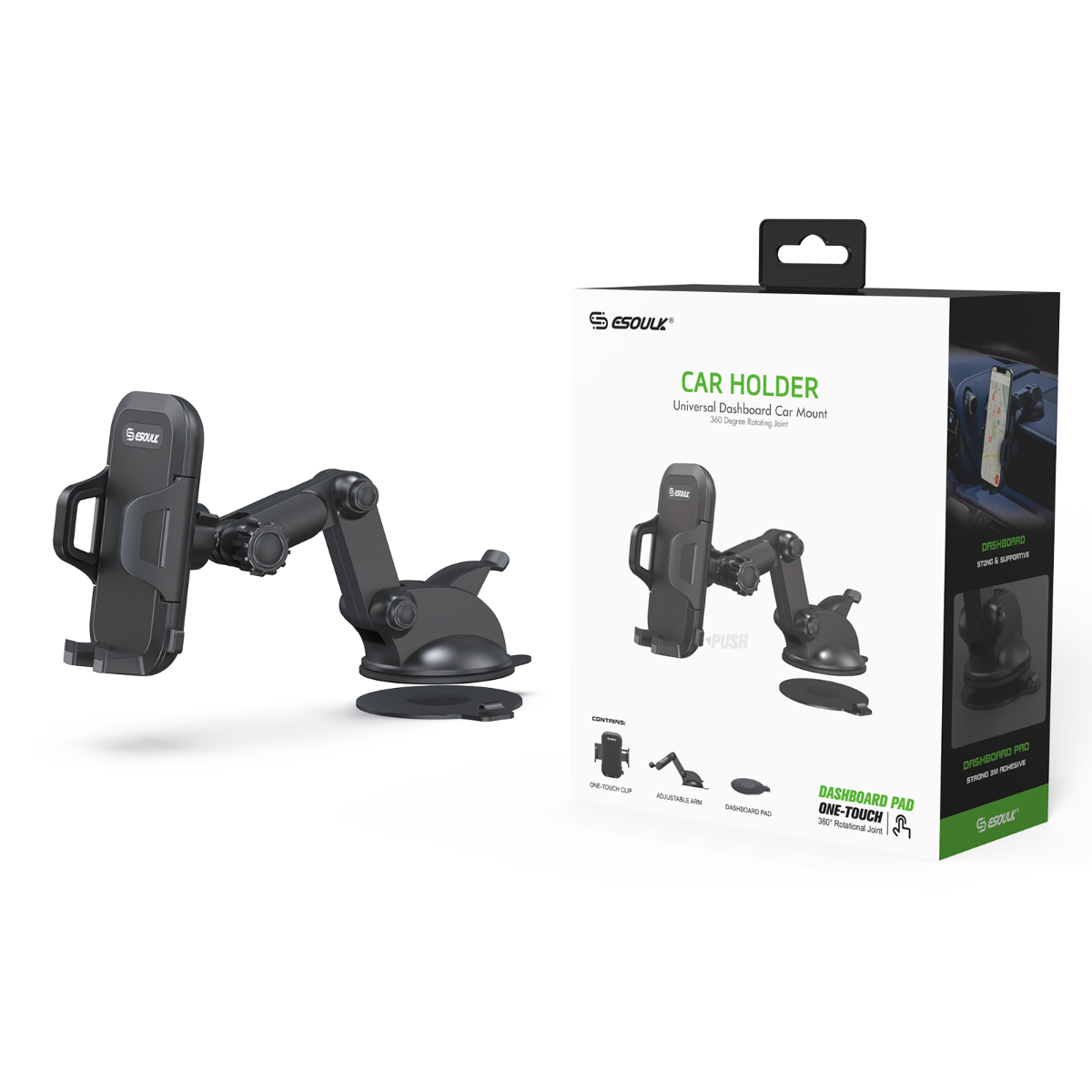 Esoulk Universal Dashboard Car Mount (BLACK)