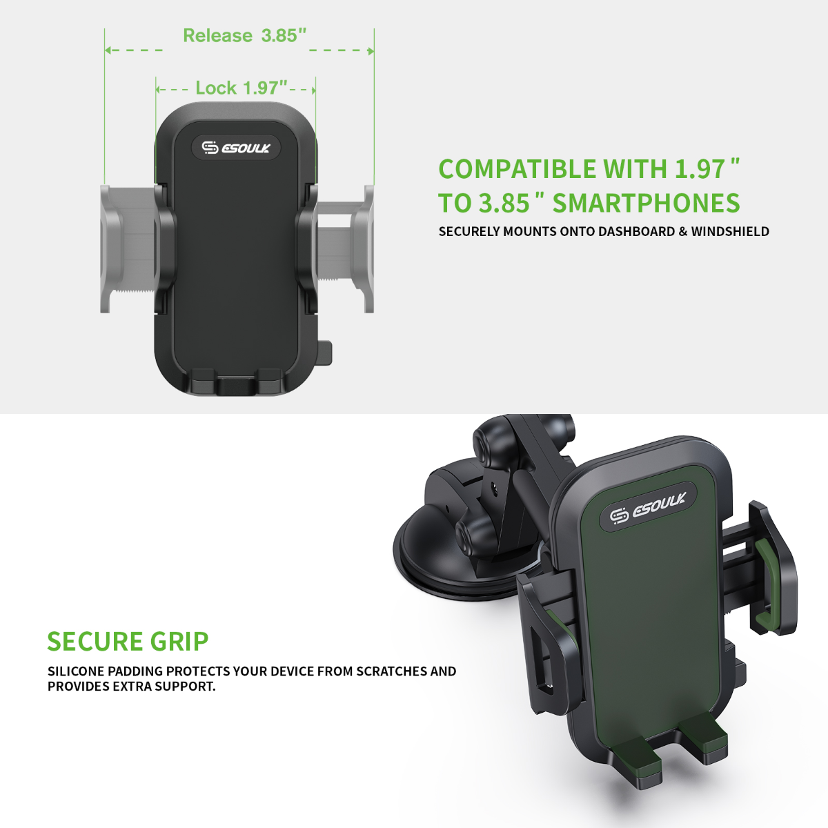 Esoulk Universal Dashboard Car Mount (BLACK)