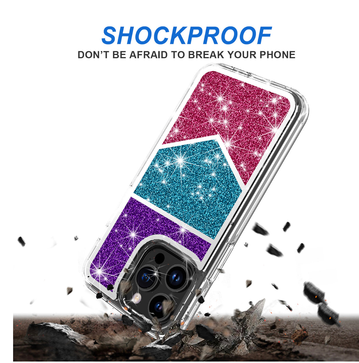 For Apple iPhone 14 PRO MAX 6.7" Sparkle Glitter Hybrid Case Cover