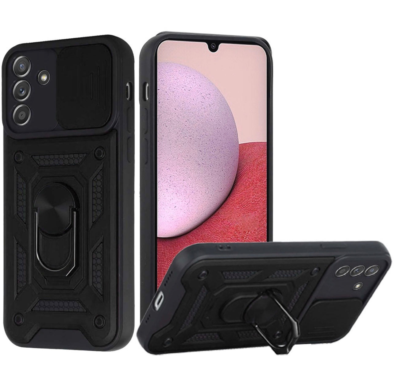 Samsung A14 5G ELITE Camera Push Magnetic Ring Stand Hybrid Case Cover