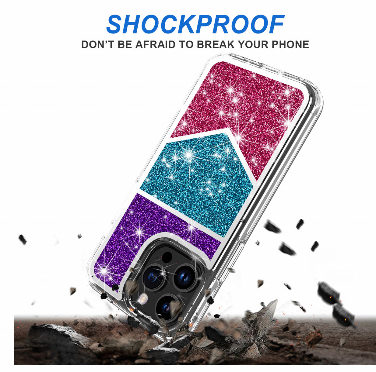 For Samsung S23 Ultra Sparkle Glitter Hybrid Case Cover - Colorful