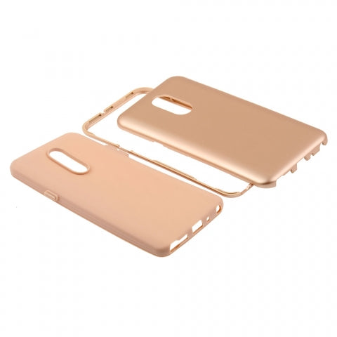 LG Stylo 4 - Rose Gold Hard Plastic Cover with Rose Gold Soft Silicone Skin