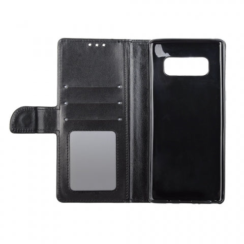 Samsung Galaxy Note 8 - Black Tailored Leather Textured Wallet Case