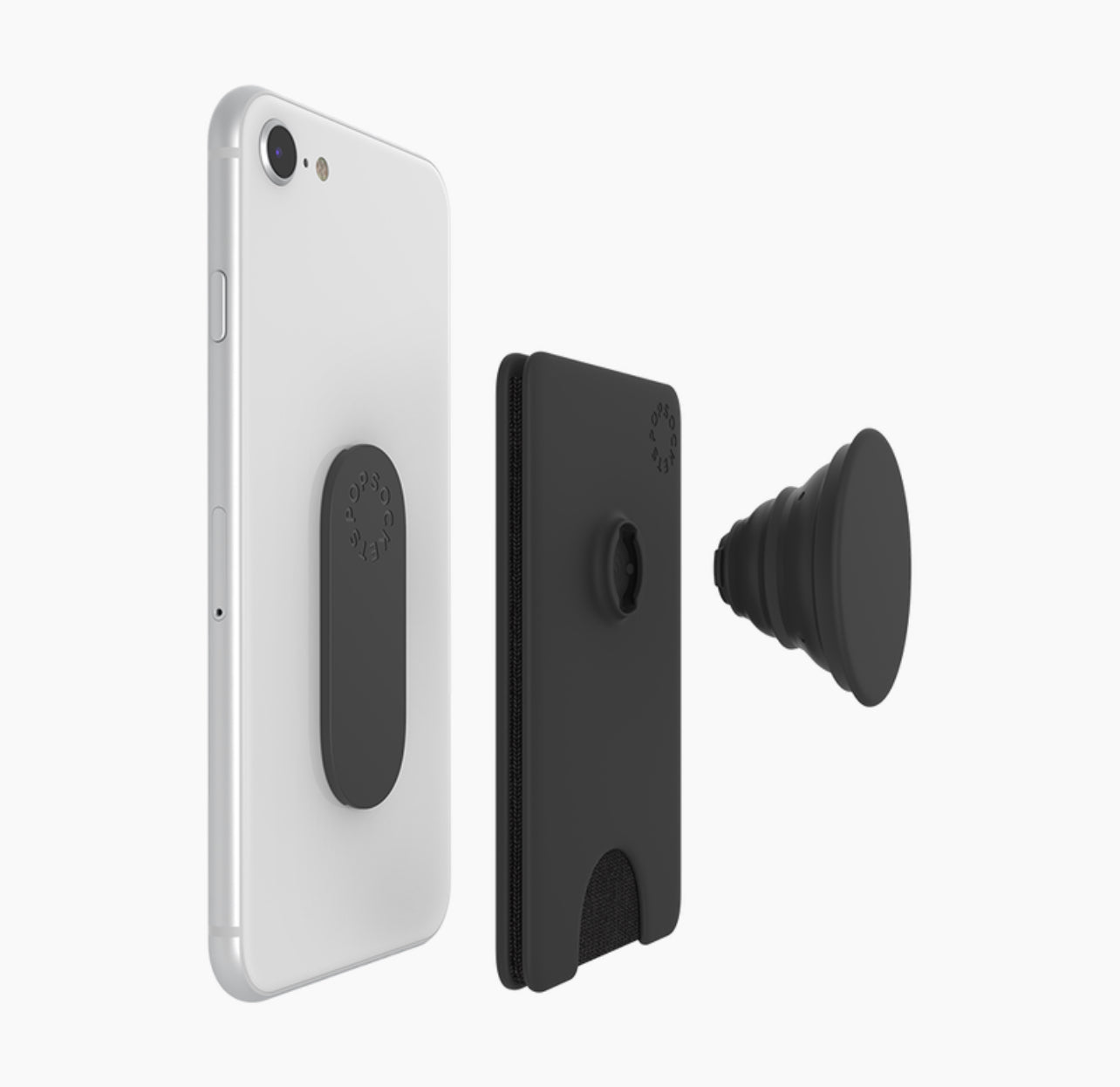 PopSockets PopWallet+: Swappable and Repositionable Wallet - Black