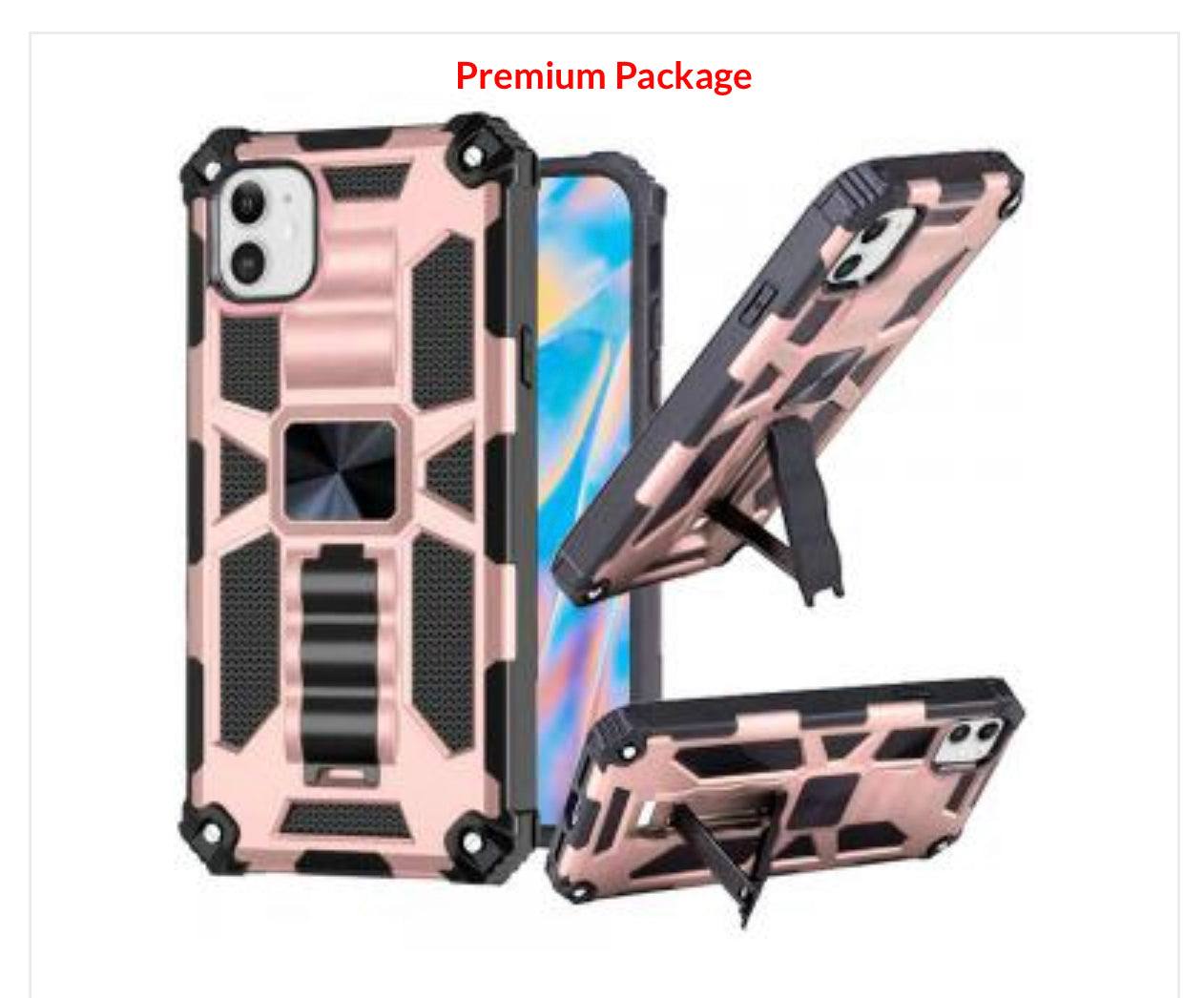 iPhone 14 6.1" Machine Magnetic Kickstand Case Cover - Rose Gold