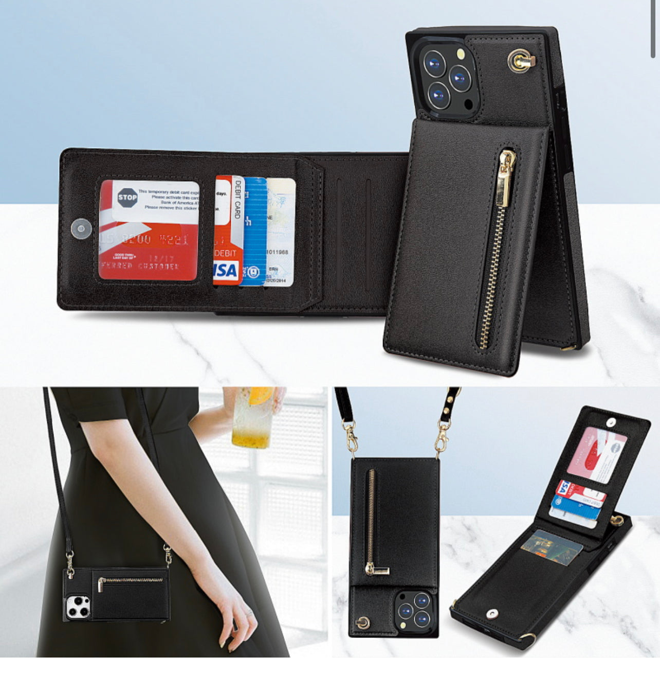 MyBat Suspend Wallet Cover (with Lanyard) for Apple iPhone 13 Pro Max (6.7) - Black