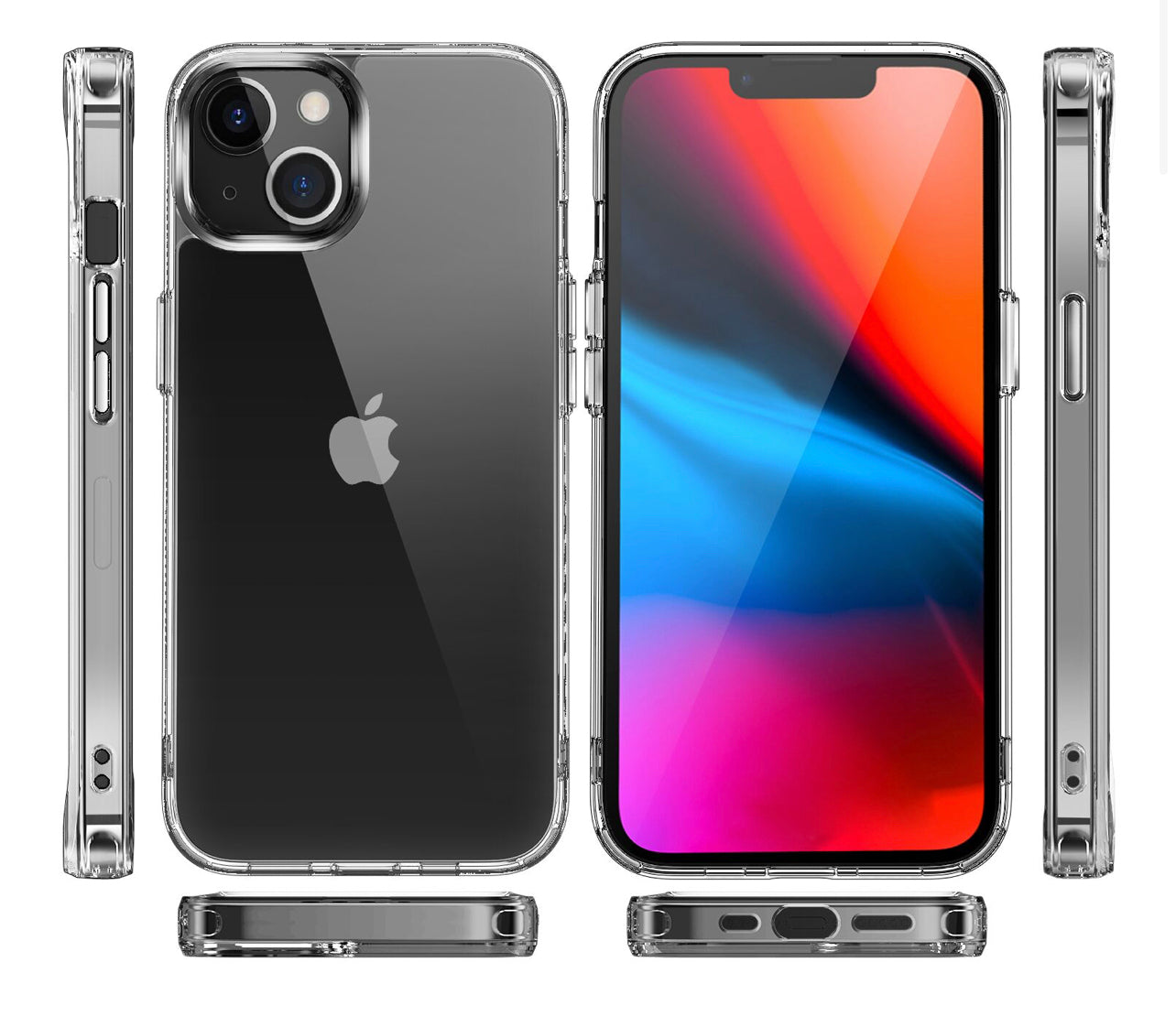 iPhone 14 PRO MAX 6.7” PURE CRYSTAL Transparent Thick 2.0mm ShockProof Chromed Buttons Case Cover - Clear