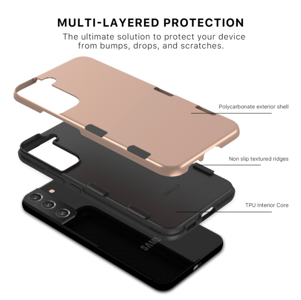 MyBat Pro TUFF Subs Series Case for Samsung Galaxy S22 - Rose Gold