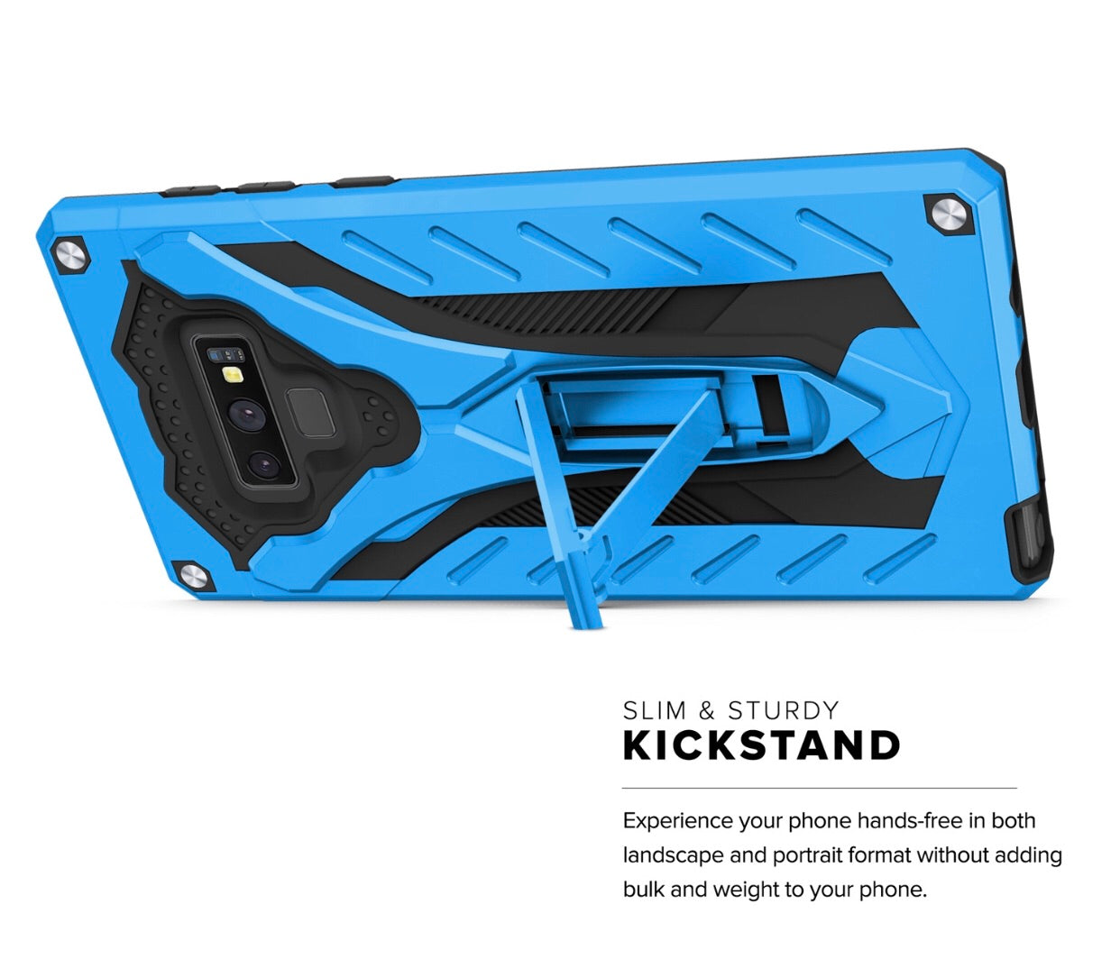 Samsung Galaxy Note 9 Zizo Static Series Dual Layered Hybrid Case w/ Kickstand - Blue / Black