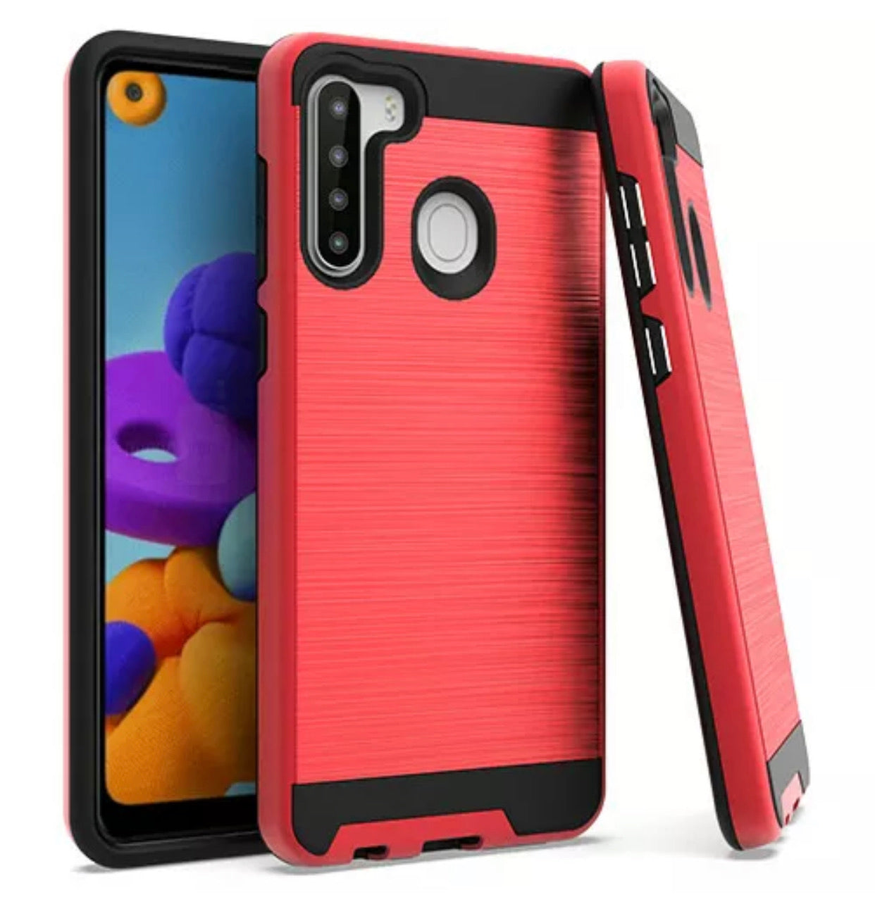 Samsung Galaxy A21 Metallic Brushed Hybrid Case