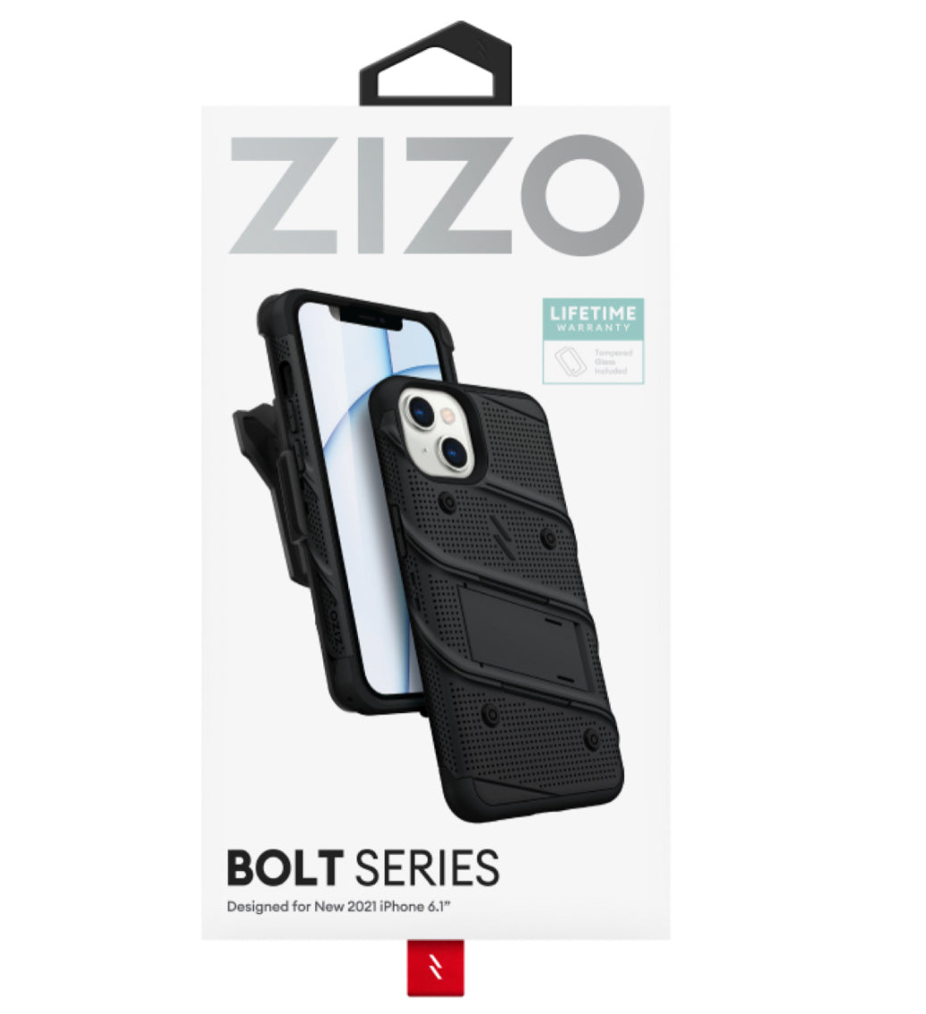 ZIZO BOLT BUNDLE IPHONE 13 6.1 CASE WITH TEMPERED GLASS