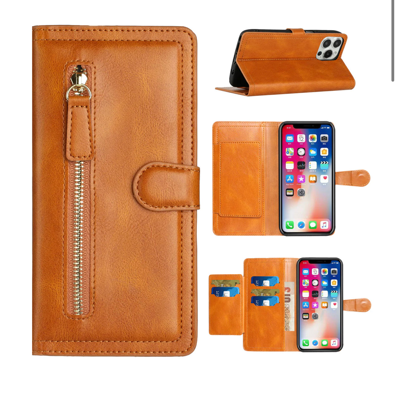 Samsung Galaxy A13 5G Premium Wallet MultiCard Holder Money Zipper With Magnetic Flap