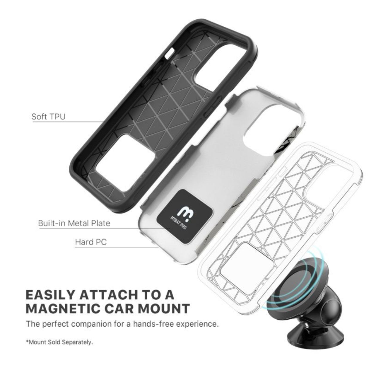 PRO FUSE MAGNETIC SERIES CASE FOR APPLE IPHONE 13 PRO (6.1) - CRACKED MARBLE