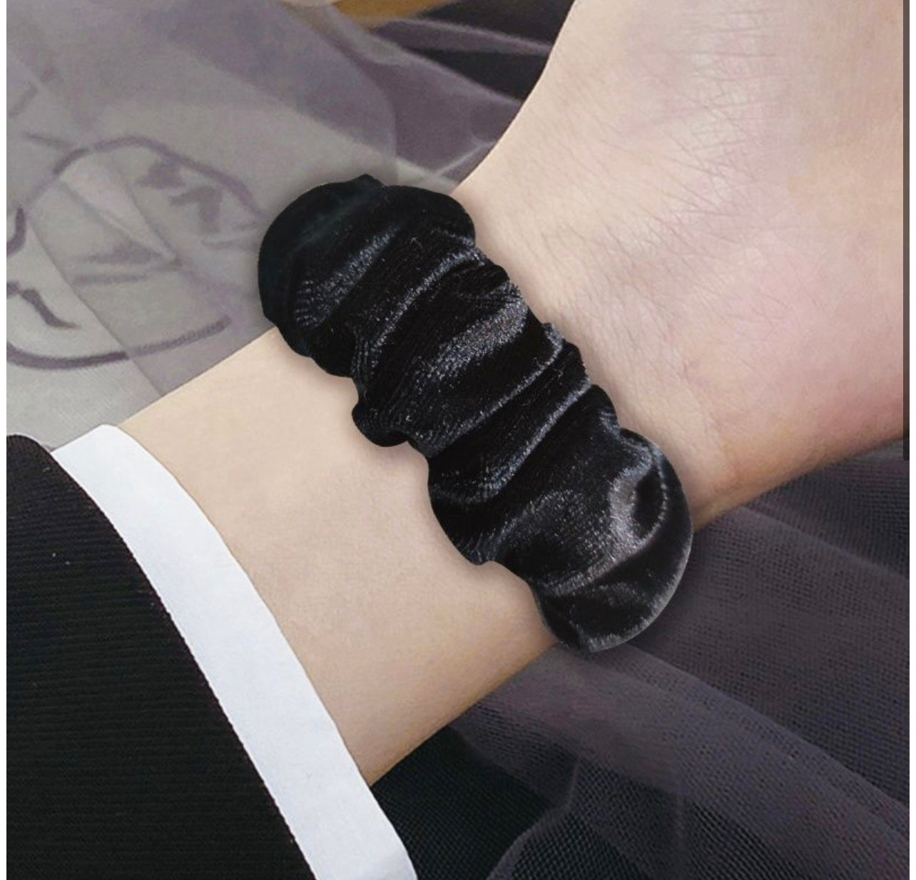 SCRUNCHIE WATCHBAND FOR APPLE WATCH 38MM / 40MM - BLACK