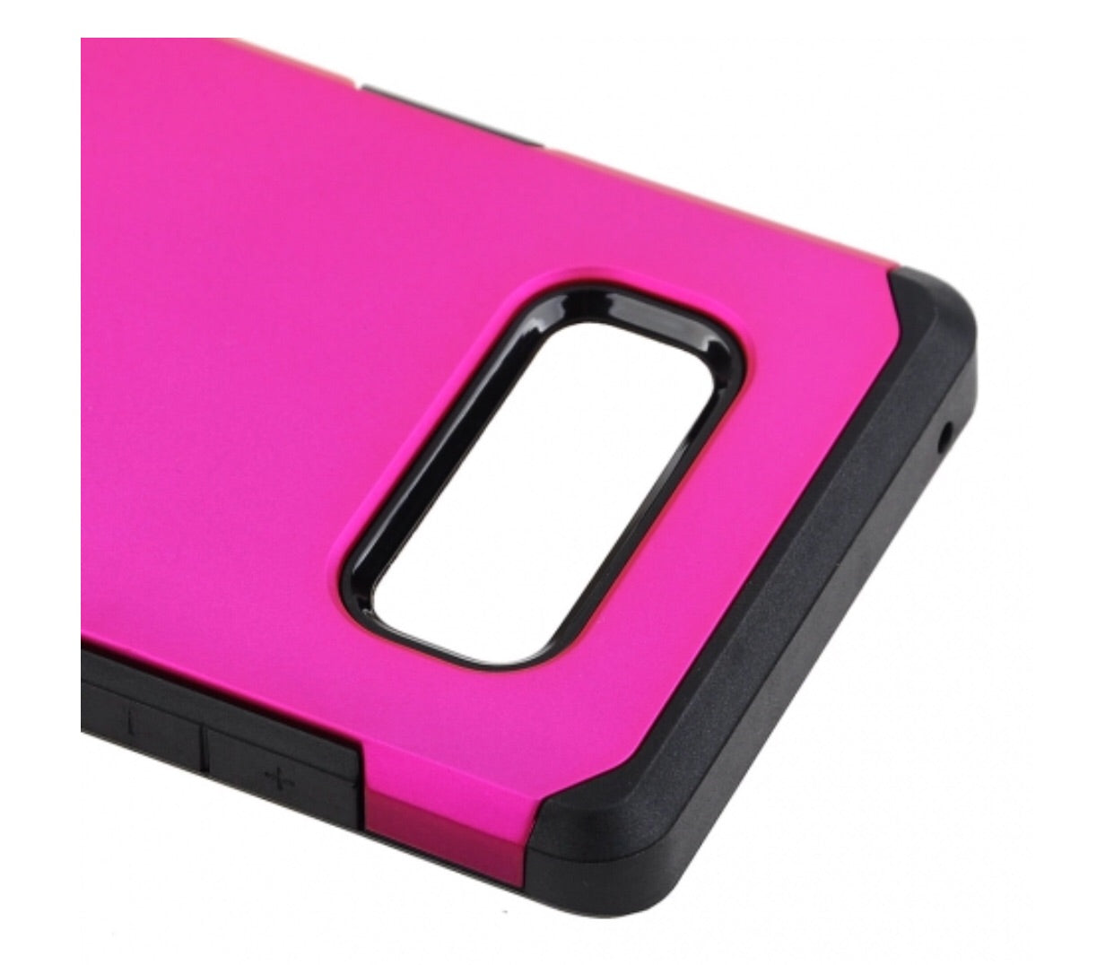 SAMSUNG GALAXY NOTE 8 - SOLID HOT PINK HONEY LEATHER BACK COVER ON BLACK TPU SKIN