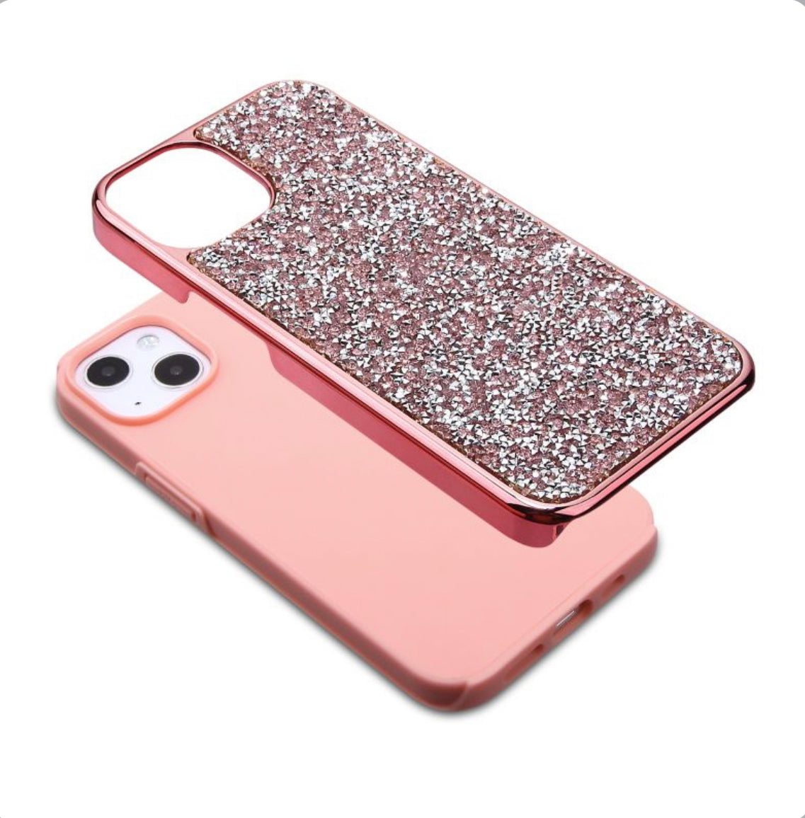 iPhone 13 (6.1) Encrusted Rhinestone Hybrid Cover