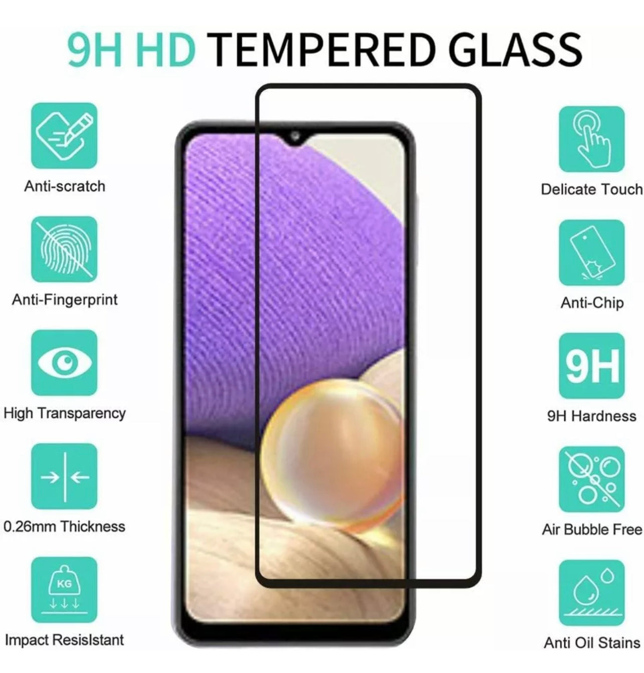 Samsung Galaxy A12 Full Tempered Glass