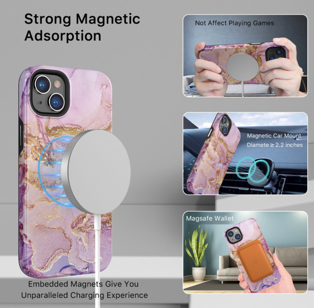 MyBat Pro Fuse Series MagSafe Case for Apple iPhone 14 (6.1) - Purple Marble