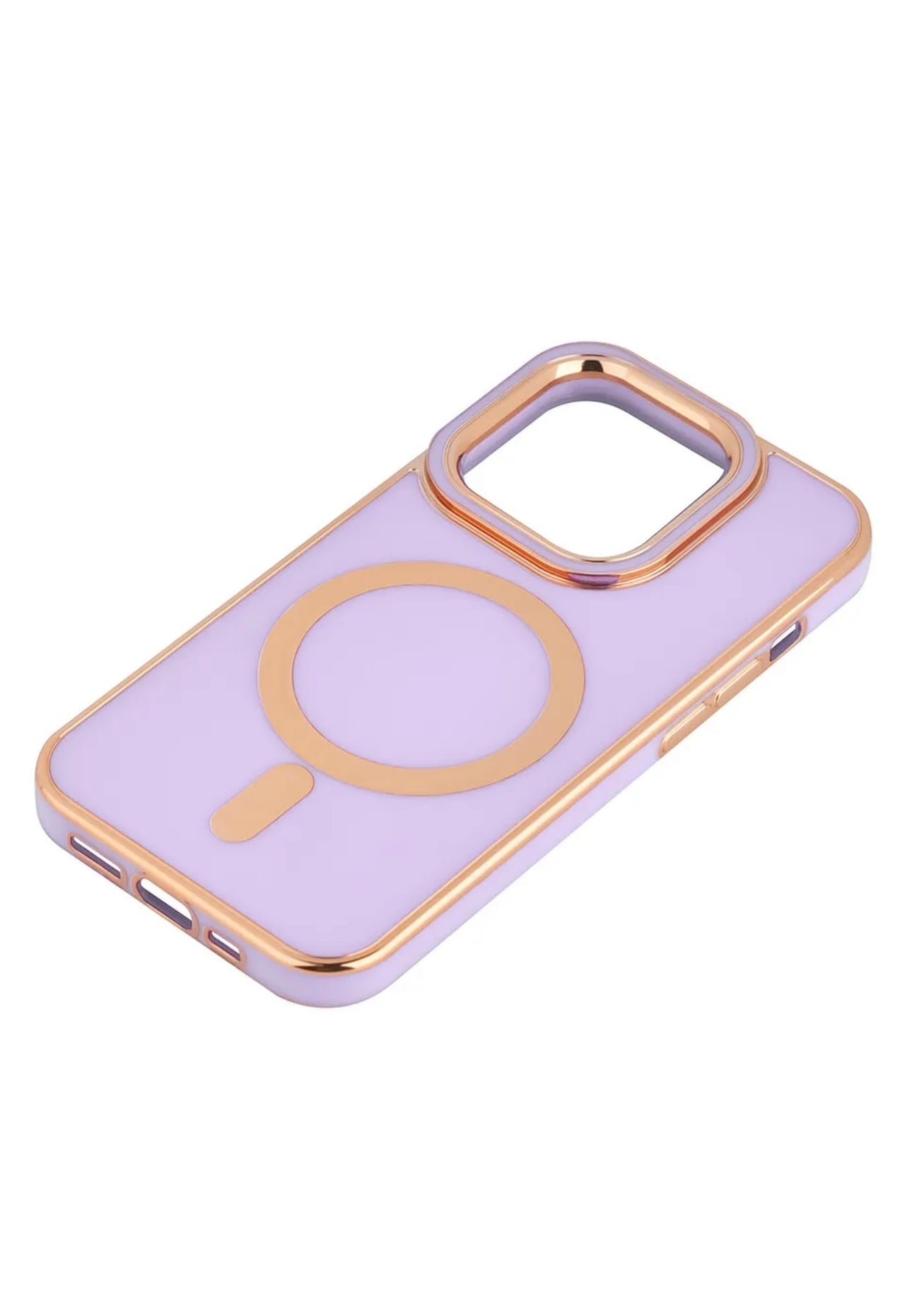 For Apple iPhone 14 Pro Max - TPU Impact Rugged MagSafe Cover Case w/Gold Bumper