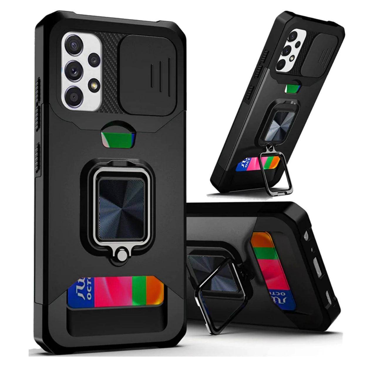 Samsung A53 5G Multi-Functional Card Magnetic Ring Stand Hybrid Camera Case Cover