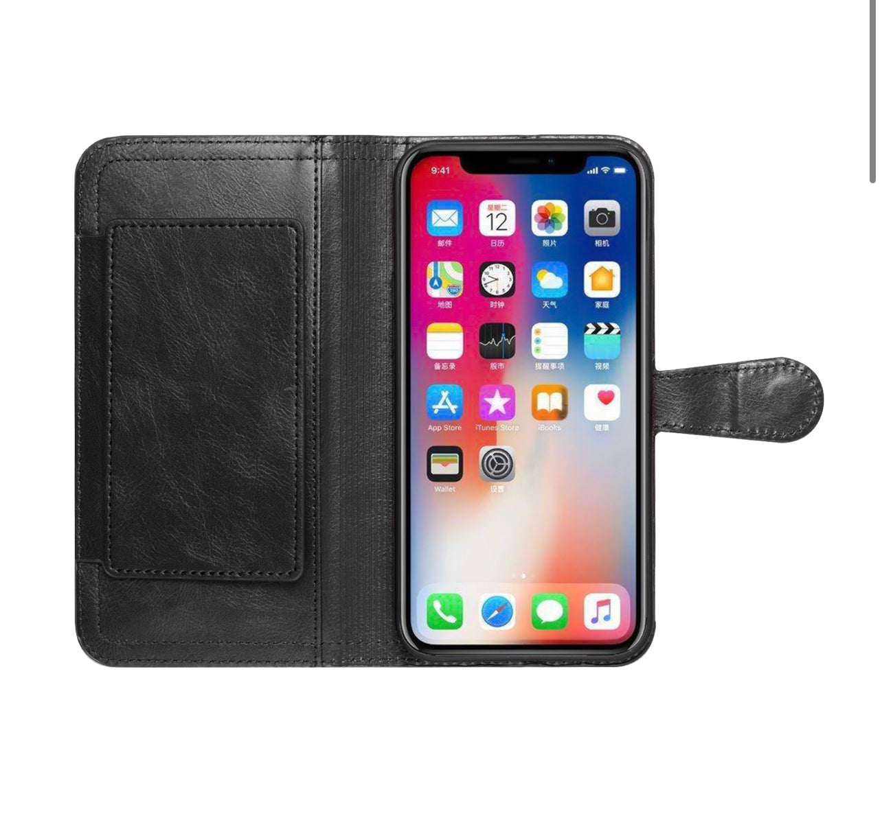 iPhone 14 PRO MAX 6.7" Premium Wallet MultiCard Holder Money Zipper With Magnetic Flap - Black