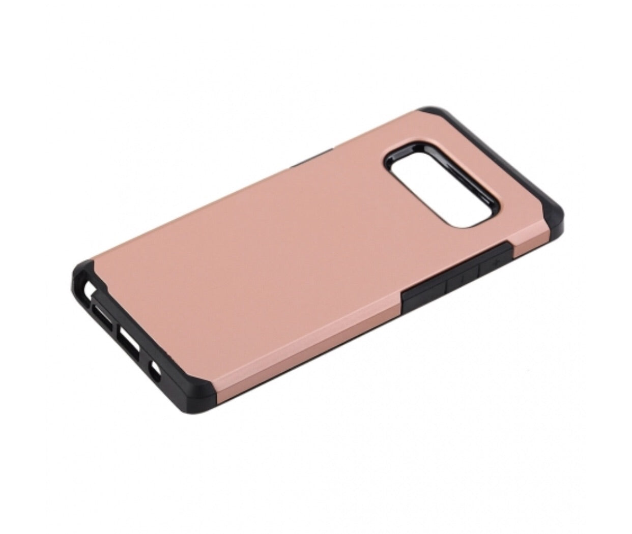SAMSUNG GALAXY NOTE 8 - SOLID ROSE GOLDEN HONEY LEATHER BACK COVER ON BLACK TPU SKIN