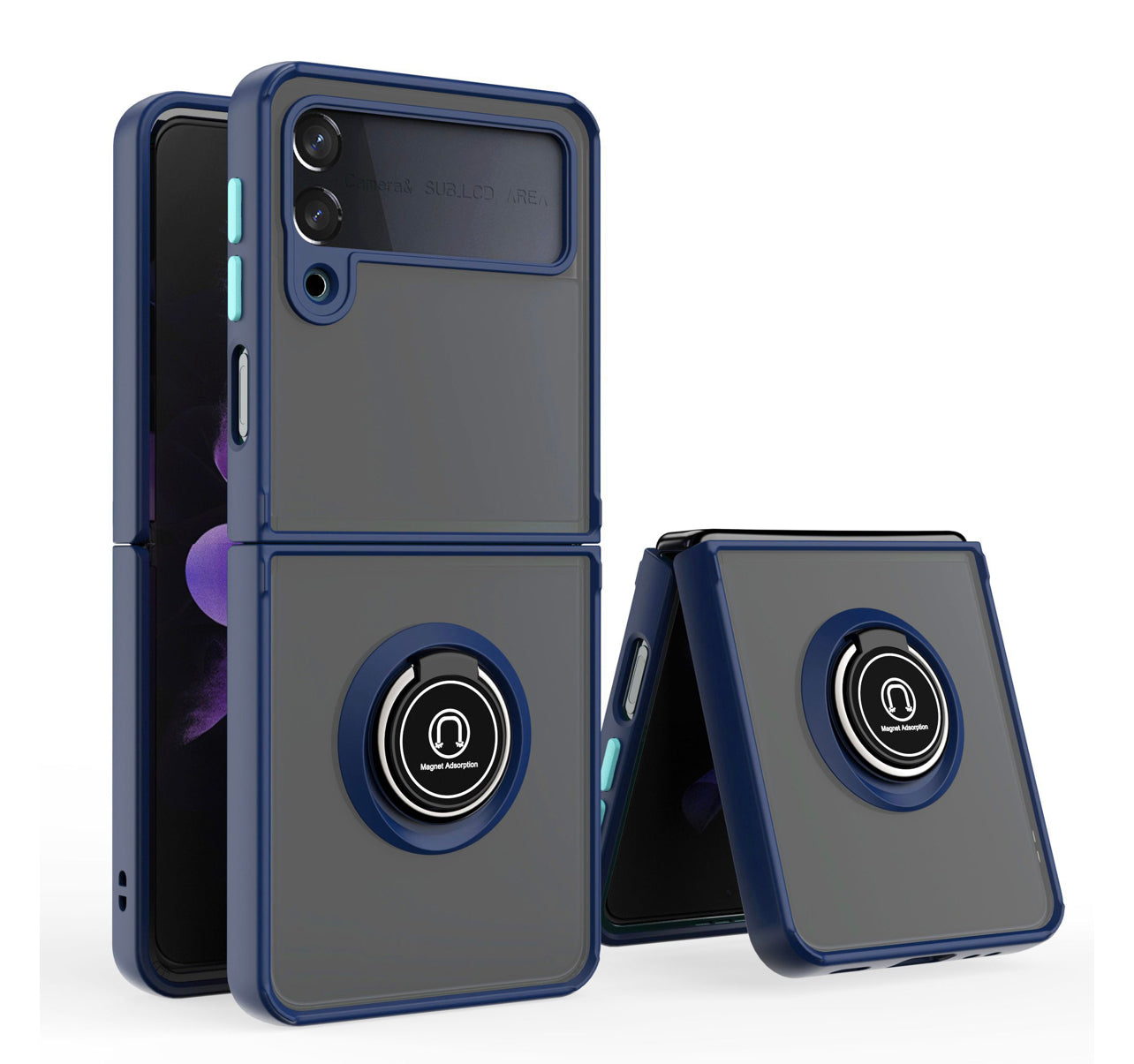Samsung Galaxy Z Flip3 5G Unique Flip Magnetic Ring Stand Transparent Hybrid Case Cover