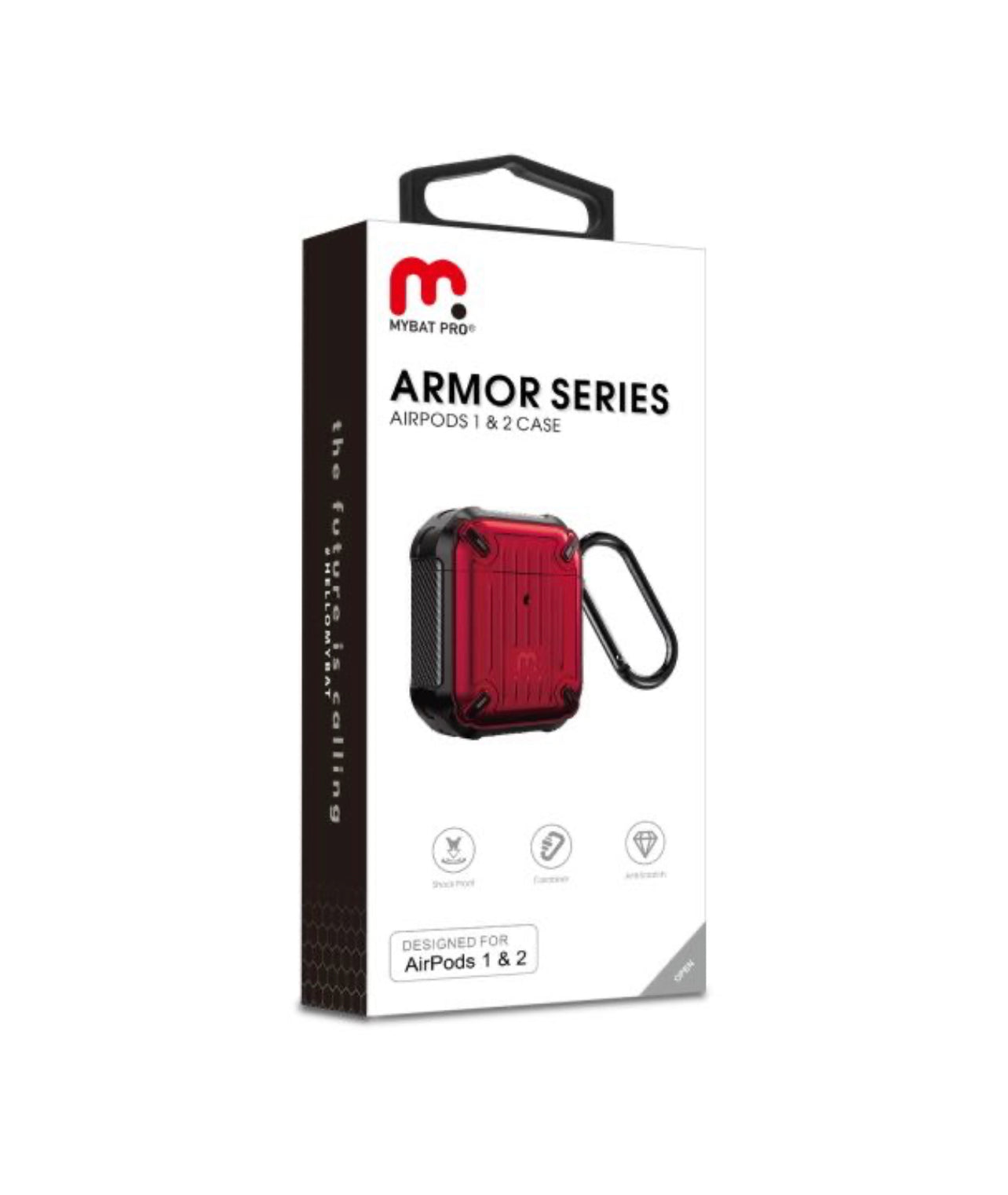 MYBAT PRO ARMOR SERIES CASE FOR APPLE AIRPODS WITH WIRELESS CHARGING CASE - BLACK / RED