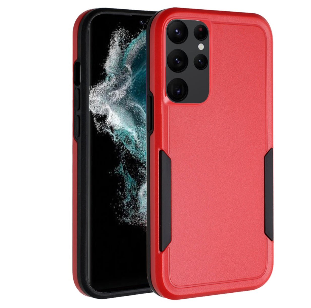 Samsung S23 Ultra Tough Strong Dual Layer Flat Hybrid Case Cover