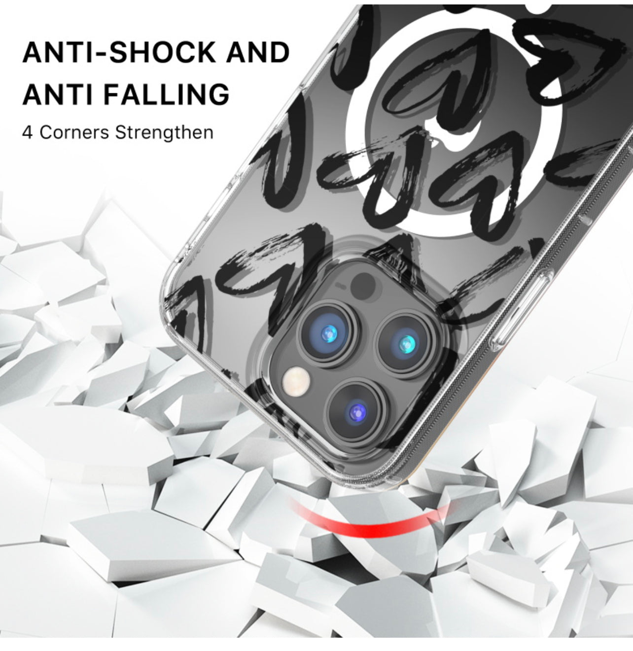 MyBat Pro Mood Series MagSafe Case for Apple iPhone 14 Pro (6.1) - Black Hearts