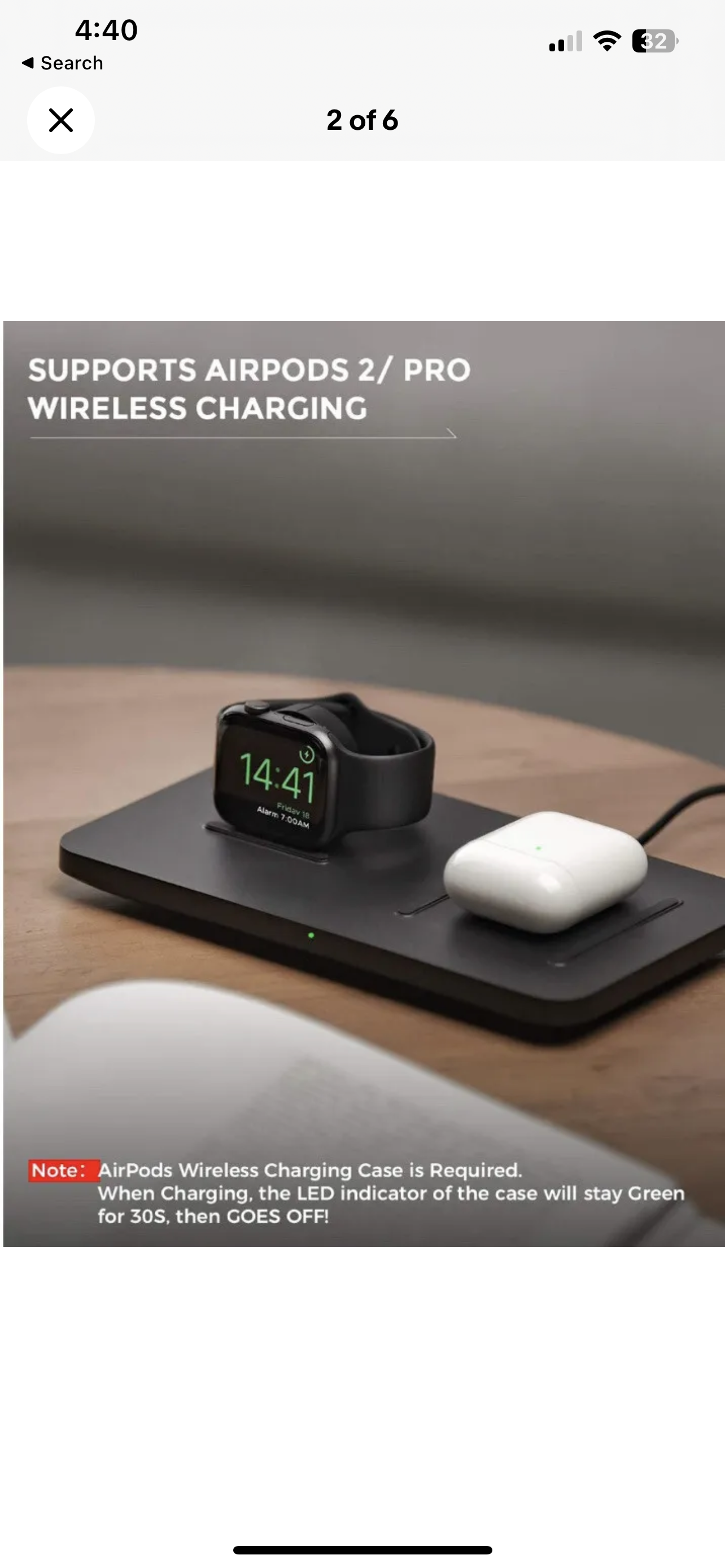 Seneo 2 in1 7.5W Fast Wireless Charger Charging Pad Stand For Apple Watch iPhone