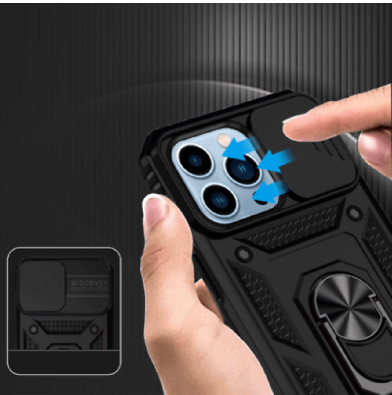 iPhone 14 Pro Max Magnetic Ring Stand Camera Protective Cover Case
