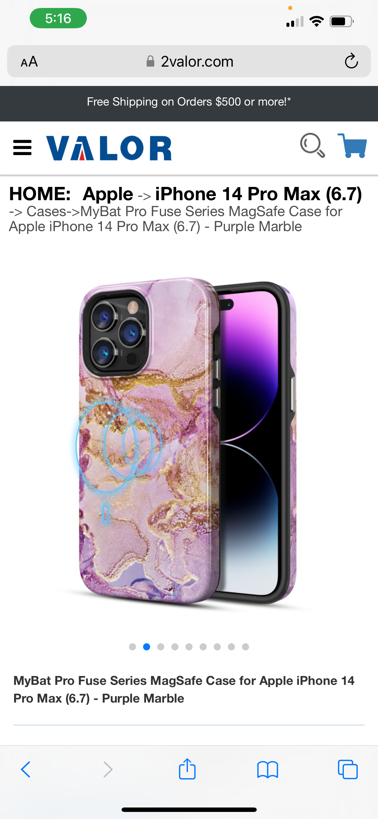 MyBat Pro Fuse Series MagSafe Case for Apple iPhone 14 Pro Max (6.7) - Purple Marble