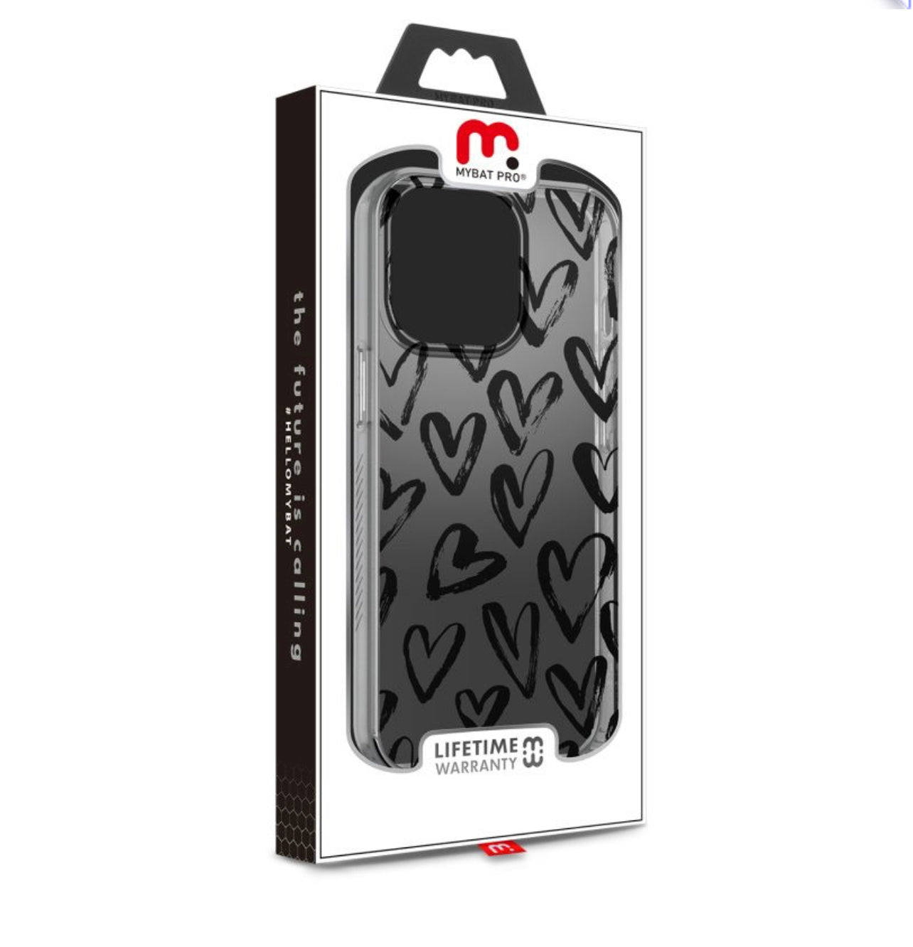 MYBAT PRO MOOD SERIES CASE FOR APPLE IPHONE 13 PRO (6.1) - BLACK HEARTS