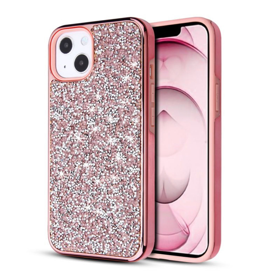 iPhone 13 (6.1) Encrusted Rhinestone Hybrid Cover