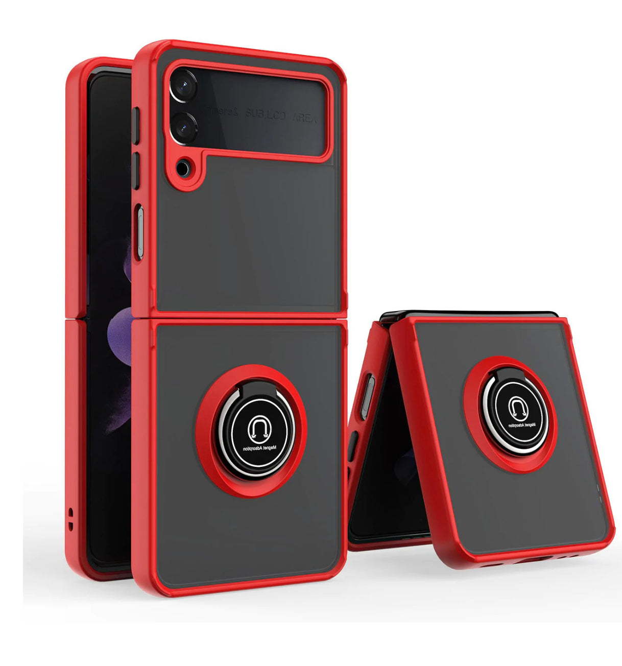 Samsung Galaxy Z Flip 4 Magnetic Ring Stand Transparent Hybrid Case Cover