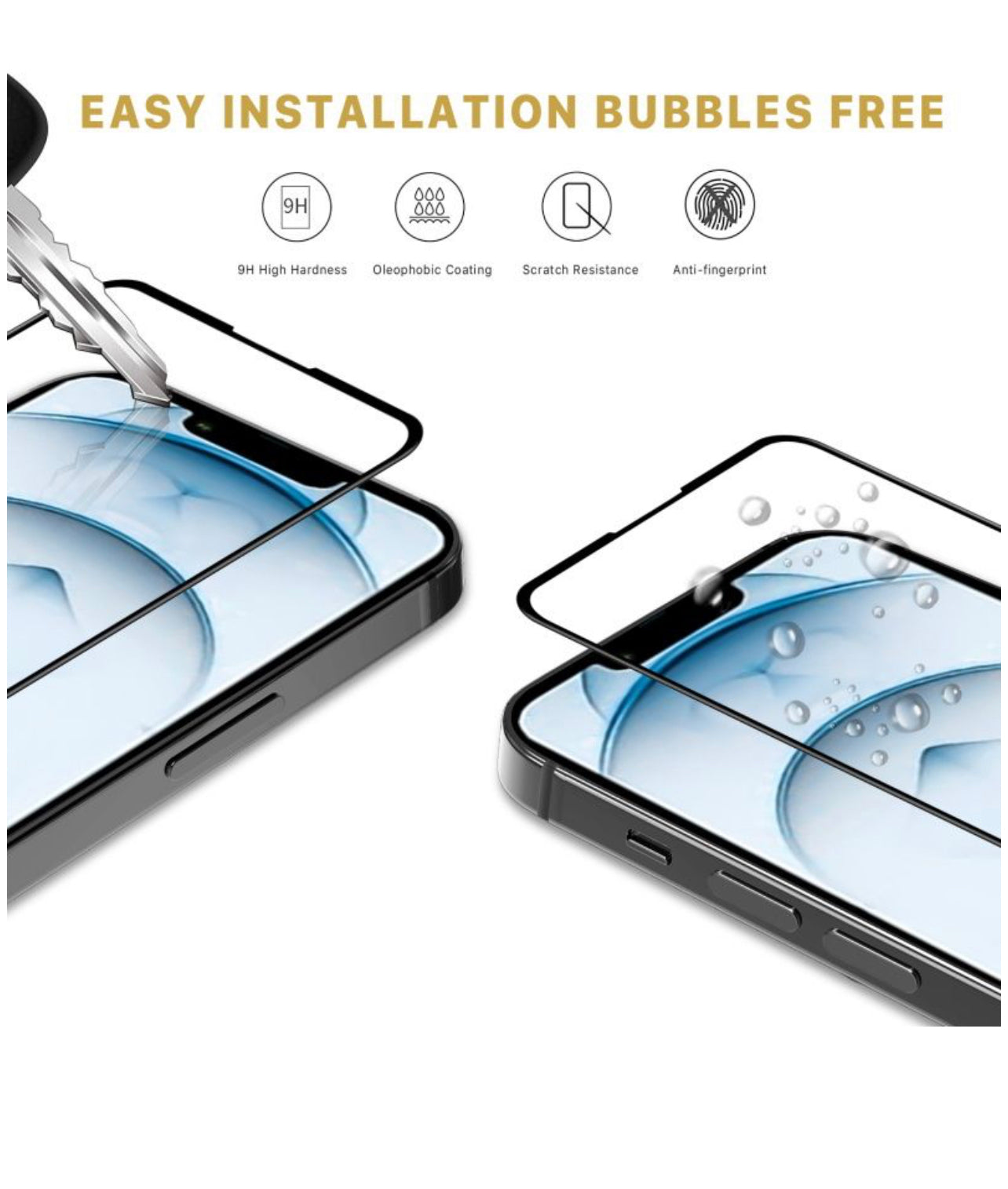 FULL COVERAGE TEMPERED GLASS SCREEN PROTECTOR FOR APPLE IPHONE 13 PRO MAX (6.7) - BLACK