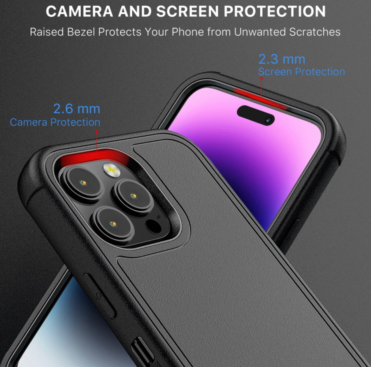 MyBat Pro Antimicrobial Maverick Series Case with Holster and Tempered Glass for Apple iPhone 14 Pro Max (6.7) - Black / Black