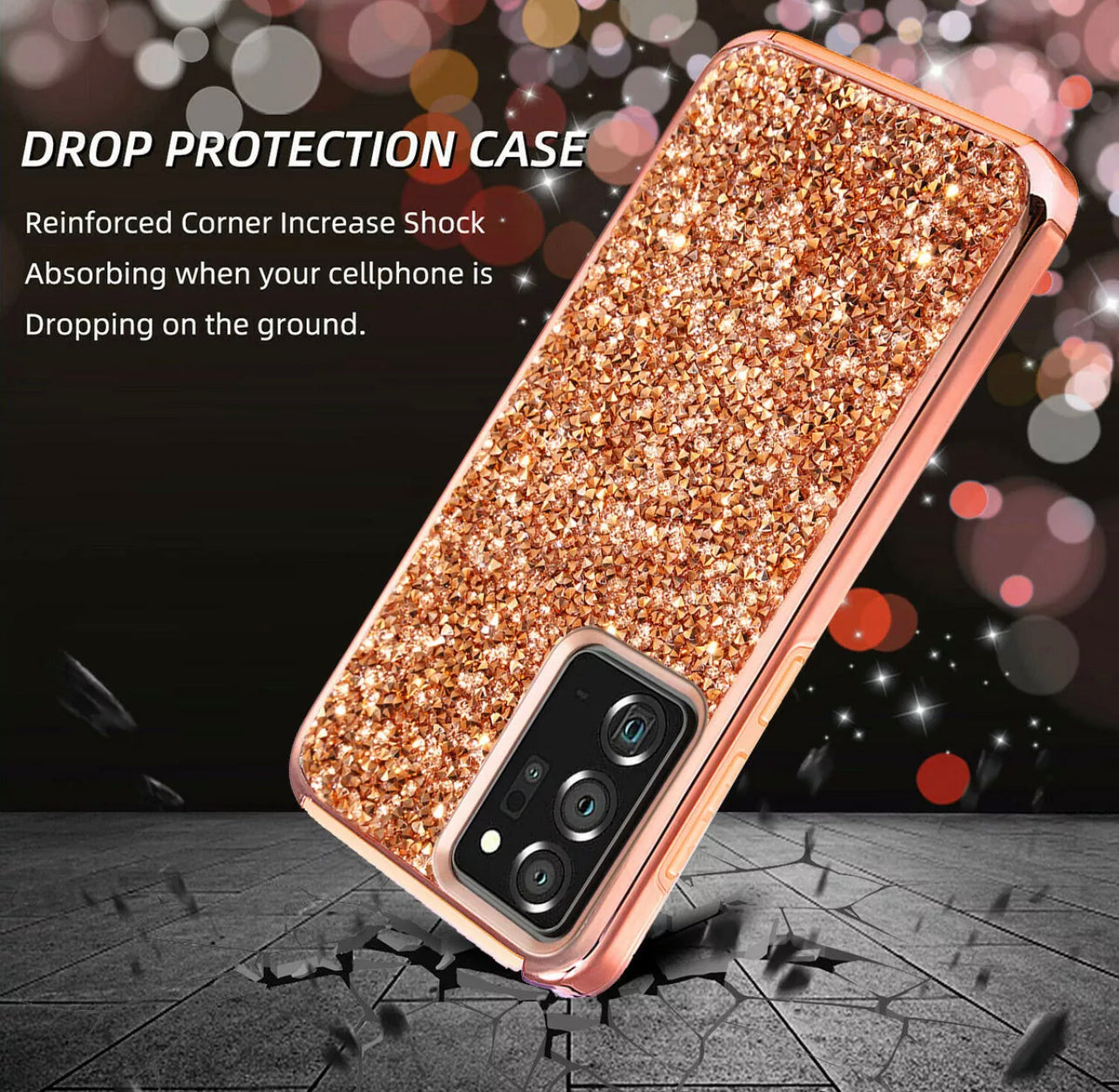 Samsung Galaxy Note20 Ultra 5G Rugged Glitter Bling Case