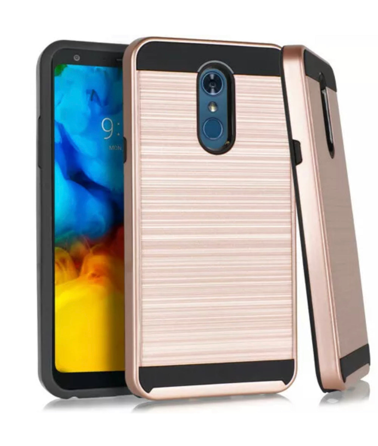 Lg Stylo Metallic Brushed Hybrid Case- Rose Gold