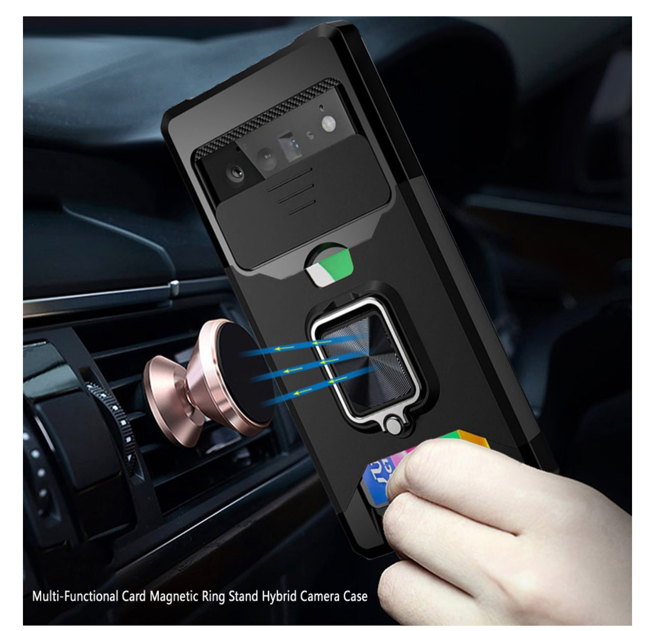 Google Pixel 6 Card Holder Case W/ Ring Stand