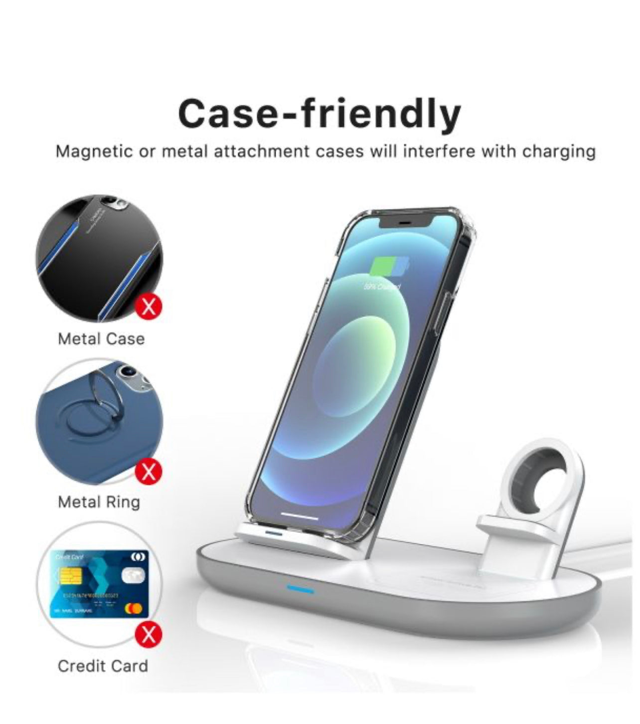 MYBAT PRO 3-IN-1 WIRELESS PHONE AND WATCH CHARGING STATION - WHITE