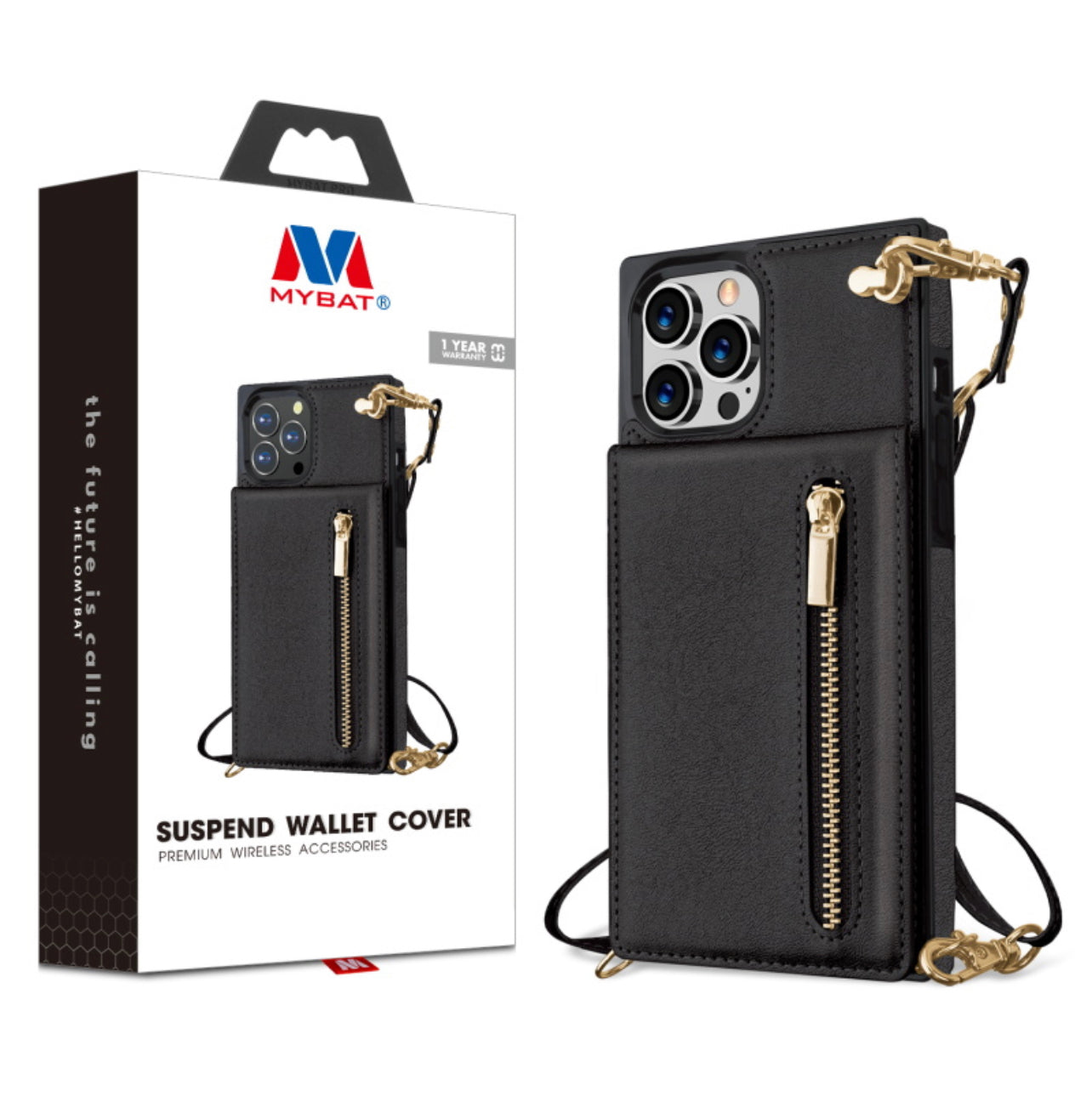 MyBat Suspend Wallet Cover (with Lanyard) for Apple iPhone 13 Pro Max (6.7) - Black