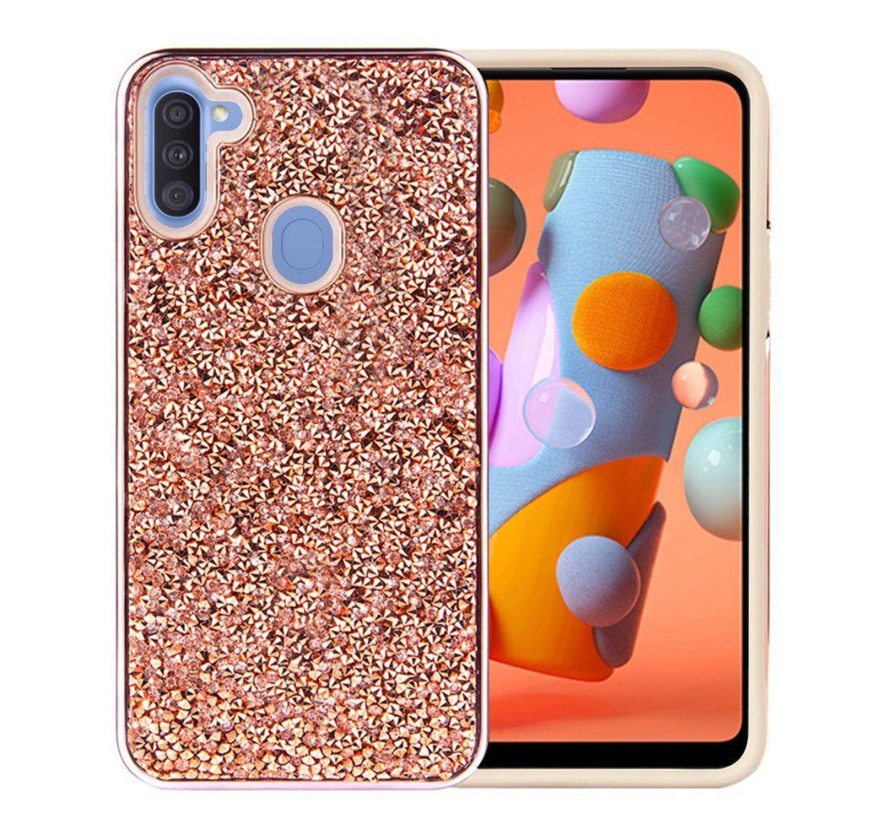 Samsung Galaxy A11 Rhinestone Hybrid Case