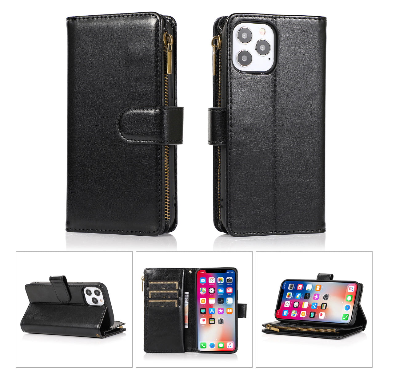 Samsung S23 Ultra Luxury Wallet Card ID Zipper Money Holder Case Cover