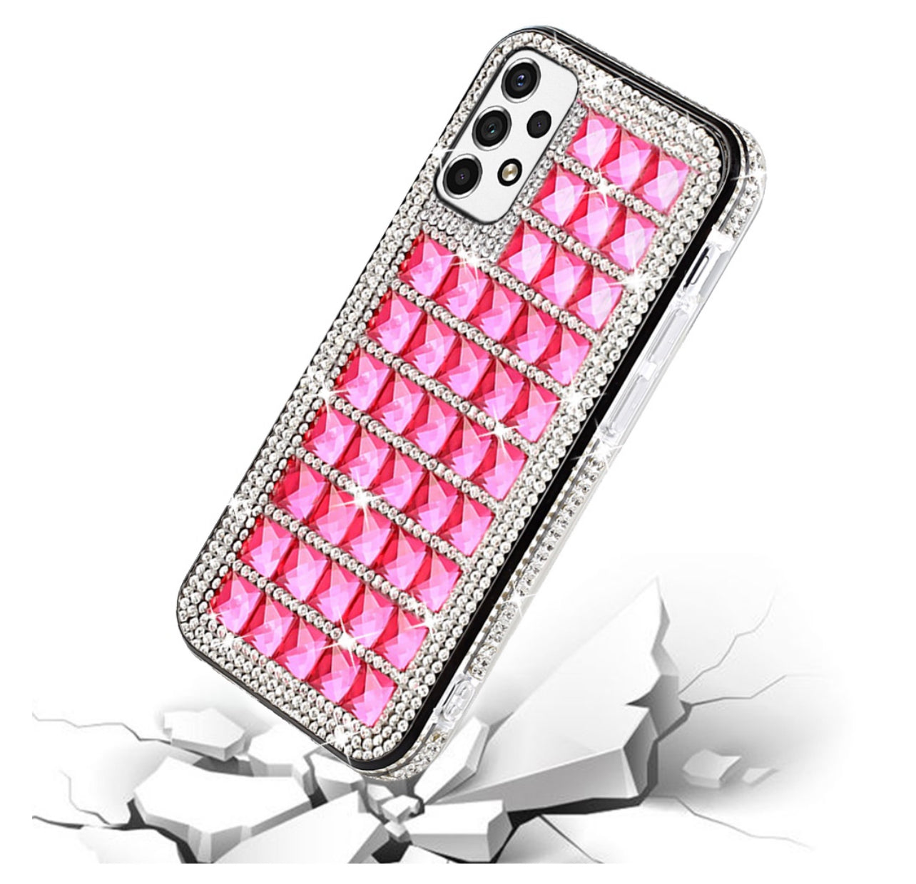 Samsung A53 5G Bling Diamond Shiny Crystal Case Cover - Hot Pink