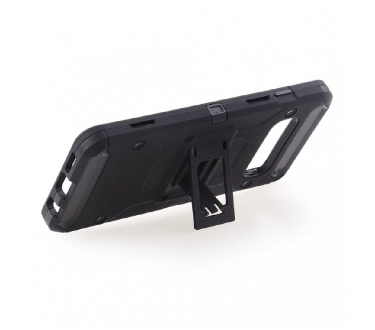 Samsung Galaxy S10 - Black Colored Horizontal Hard Back Kickstand Case